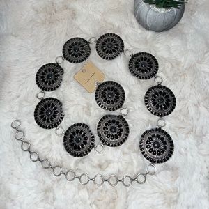 Black Bellingrath Silvertone Loop Belt